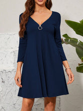 Quarter Zip Long Sleeve Dress - Taboochic